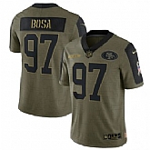 Nike San Francisco 49ers 97 Nick Bosa 2021 Olive Salute To Service Limited Jersey Dyin,baseball caps,new era cap wholesale,wholesale hats